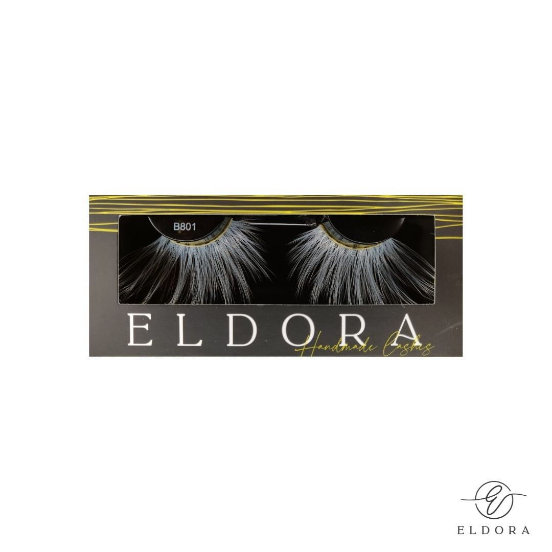 Eldora False Eyelashes B801 White Maxi-Crossed False Eyelashes